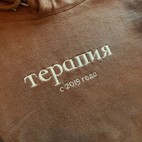 embroidered logo v2 hoodie (brown)