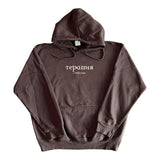 embroidered logo v2 hoodie (brown)