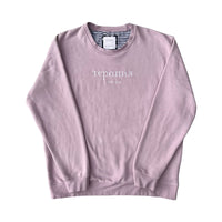 pink embroidered crew